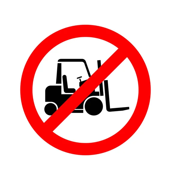 Yasak Forklift Kamyonu Yok — Stok Vektör