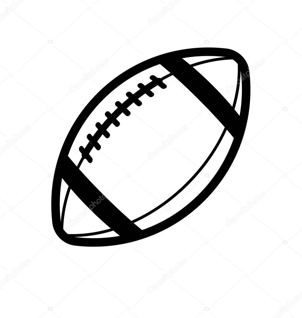 American football gridiron ball icon black and white