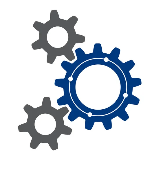 Trois Engrenages Maillage Icône Logo — Image vectorielle