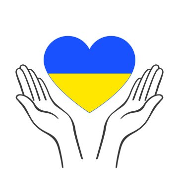 Ukrayna bayrağıyla ellerini aç.