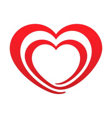 Güzel stilize edilmiş çift sevgililer günü kalbi.