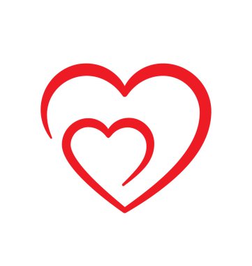 İki sevgililer günü kalbi büyük ve küçük birbirine bağlı 