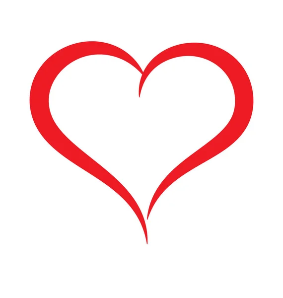 Stilize Edilmiş Asimetrik Sevgililer Kalbi Sever — Stok Vektör