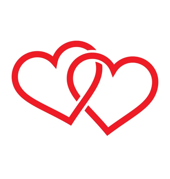 两颗心相连的情人节红心 — 图库矢量图片