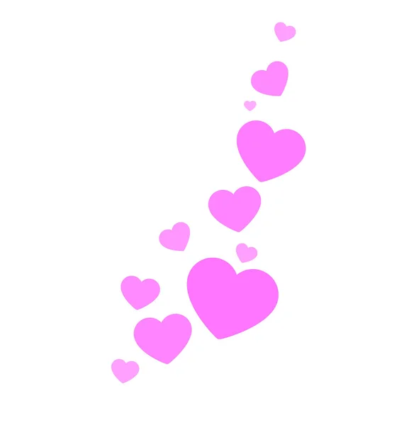 Vackra Kärlek Hjärtan Flyter Stigande Valetiner — Stock vektor