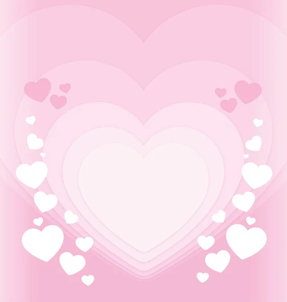 Corazones Color Rosa Suave Fondo San Valentín — Vector de stock