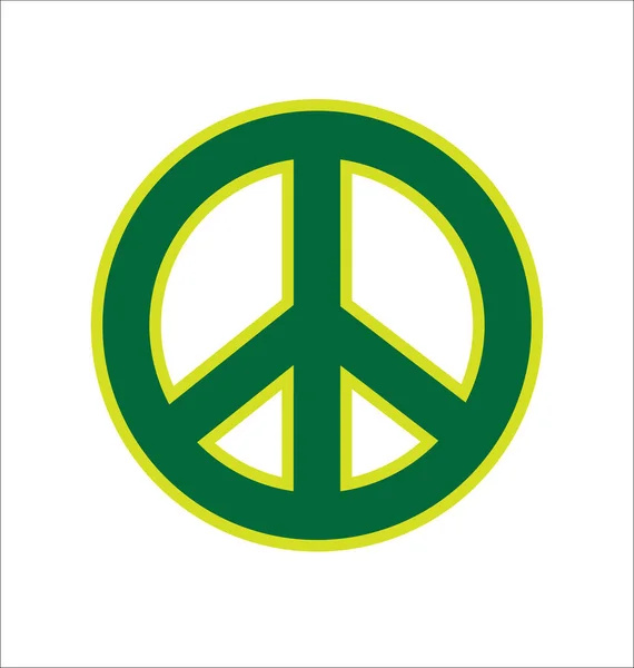 Klassisches Grünes Friedenssymbol — Stockvektor