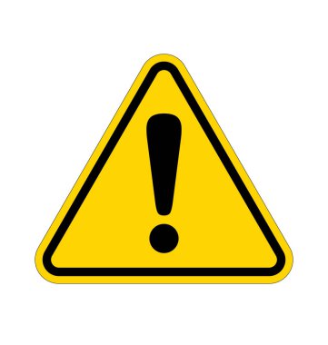 Sarı üçgende klasik tehlike uyarısı işareti