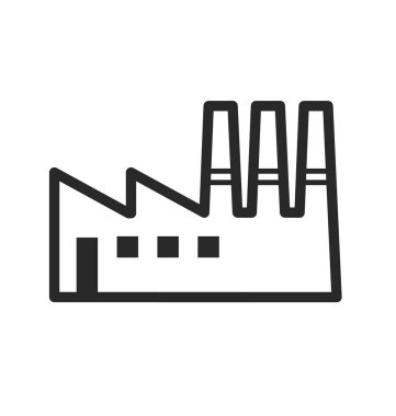 Basit sanayi fabrikası ikonu üçlü baca