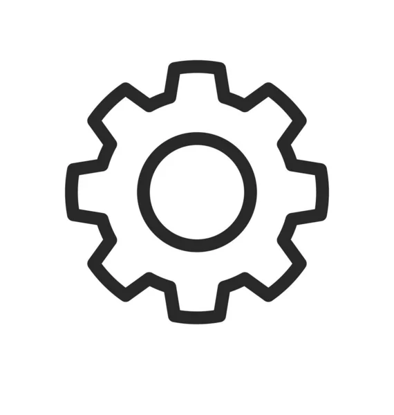 Simple Engrenage Rouage Service Paramètres Contour Icône — Image vectorielle