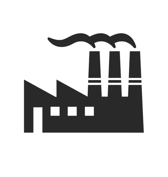 Semplice Silhouette Del Logo Della Fabbrica Industriale — Vettoriale Stock