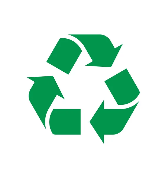 Triangel Grön Återvinna Logotyp Klassiska Symbol — Stock vektor