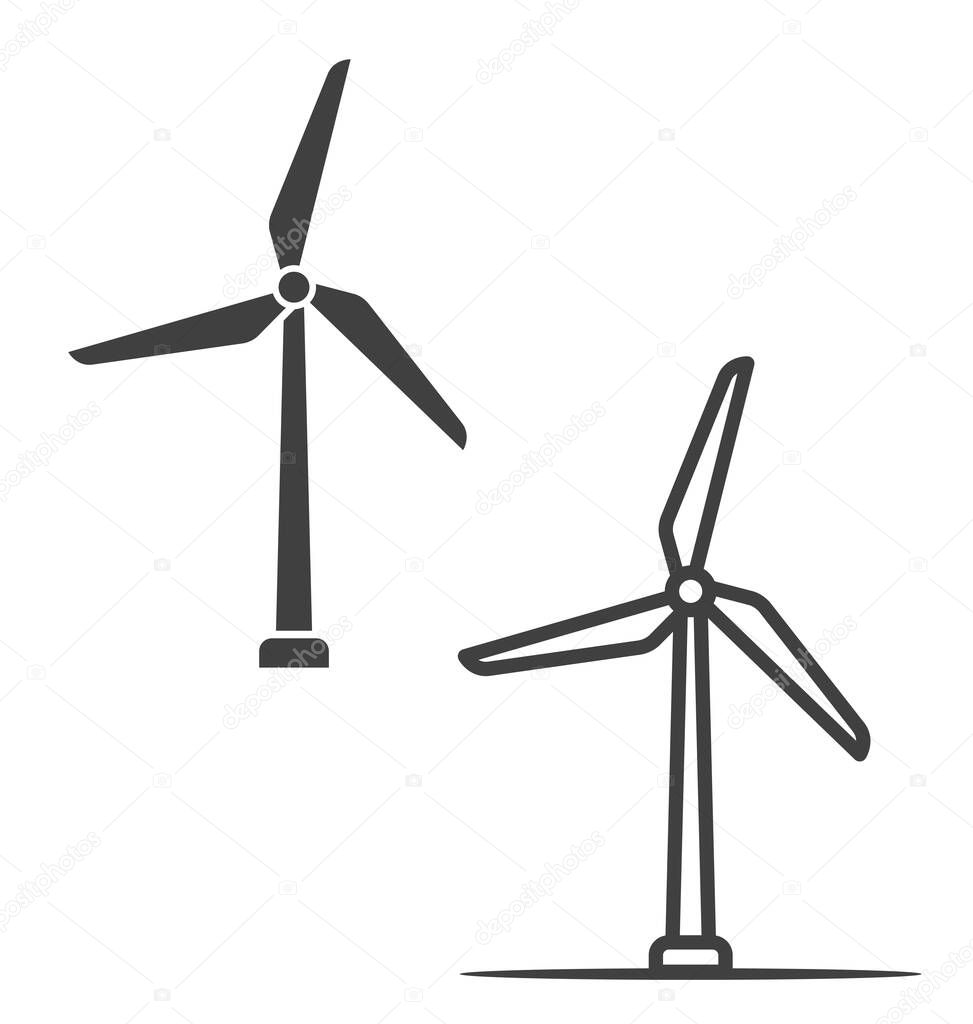 simple wind turbine icons