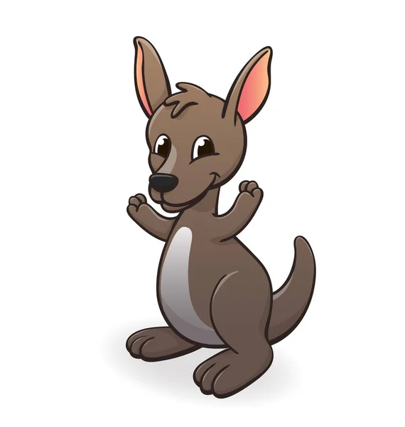 Karakter Kartun Wallaby Yang Lucu - Stok Vektor