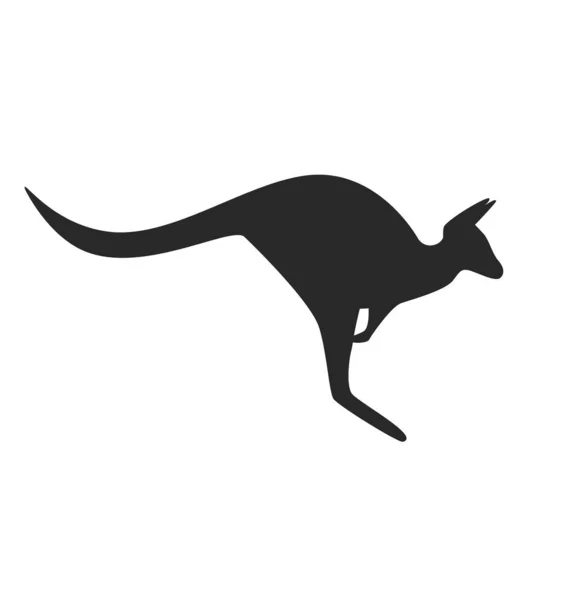 Kangguru Siluet Siluet Yang Disederhanakan - Stok Vektor