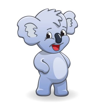 Sevimli gülümseyen mutlu koala karakteri