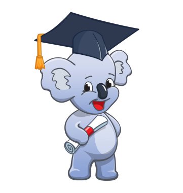 Çizgi film koalası mezun oluyor.