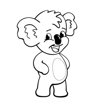 Çocuk boyama kitabı için Avustralyalı mutlu koala