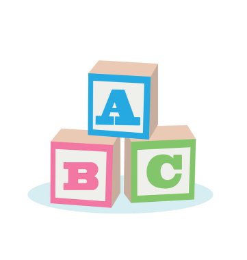 renkli çocuklar ABC harf blokları
