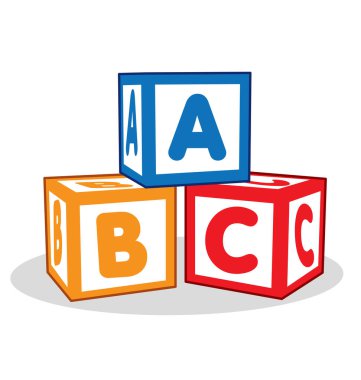 Çocuklar abc harf blokları
