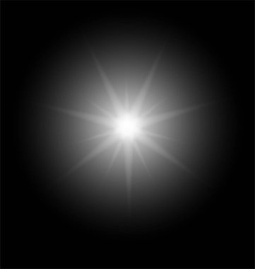 Siyah arkaplanda beyaz ışık kaynağı