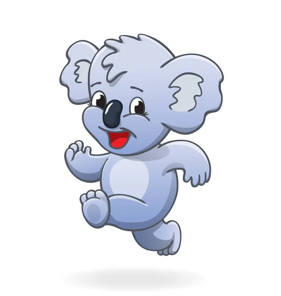 Bonito Sorrindo Feliz Koala Correndo — Vetor de Stock