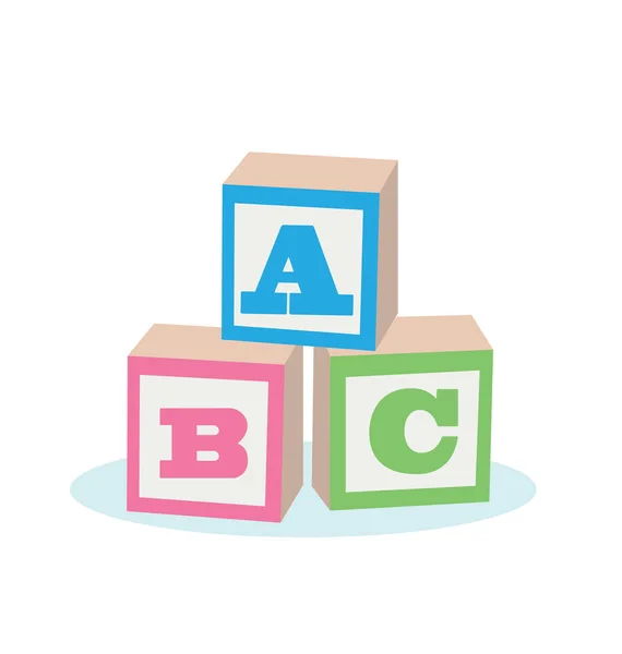 Barevné Děti Abc Písmena Bloky — Stockový vektor