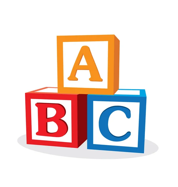 Childrens Abc Letter Blocks — Stock Vector