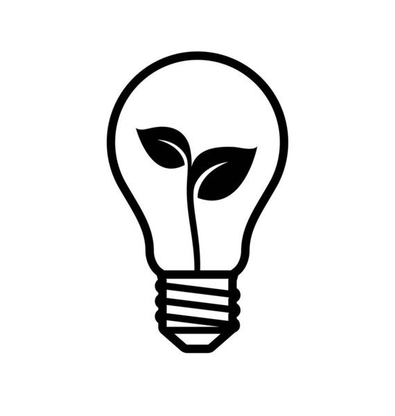 лампочка глобус с саженцами листьев