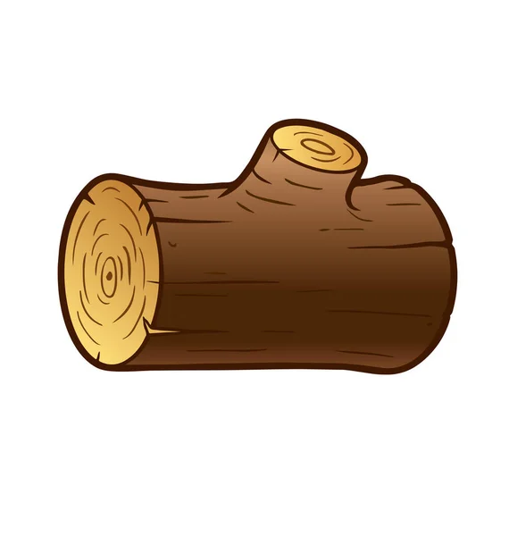 Eenvoudige Cartoon Hout Log — Stockvector