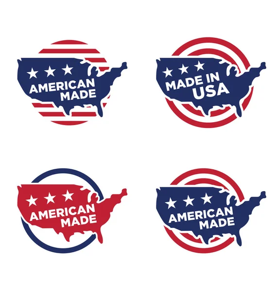 Készült Usa America Címke Készlet — Stock Vector