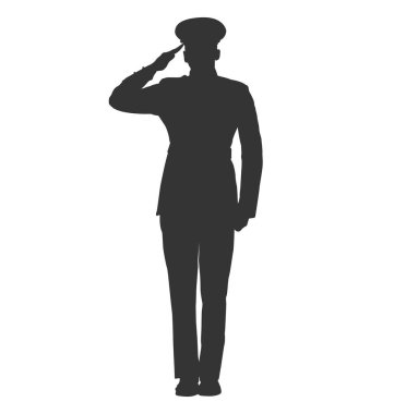 military or police salute silhouette clipart