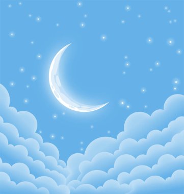 yumuşak mavi ay ışığıyla aydınlatılmış gece