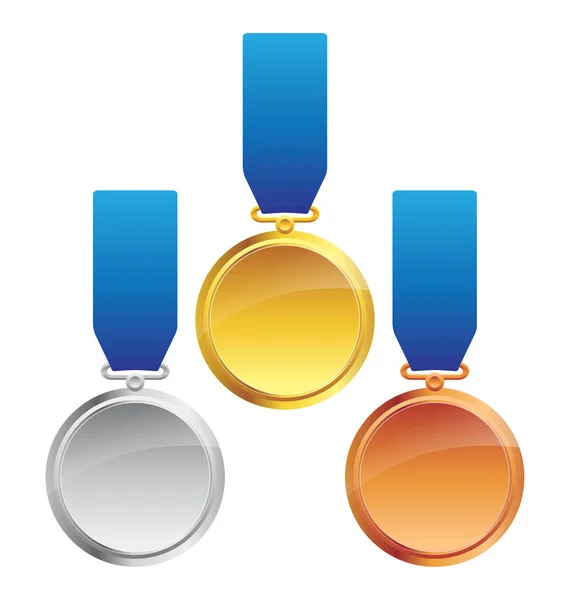 Класичні Золоті Срібні Бронзові Медалі — стоковий вектор