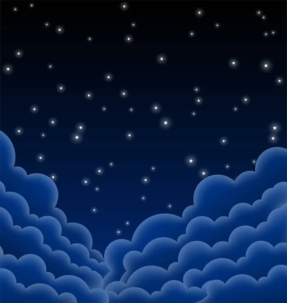 Beau Ciel Étoilé Nuageux Nocturne — Image vectorielle