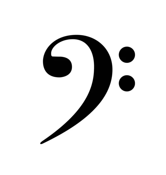 Klassieke Bass Clef Muzieknotatie Symbool — Stockvector