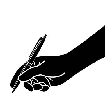 Kalem yazma siluetiyle el çizimi