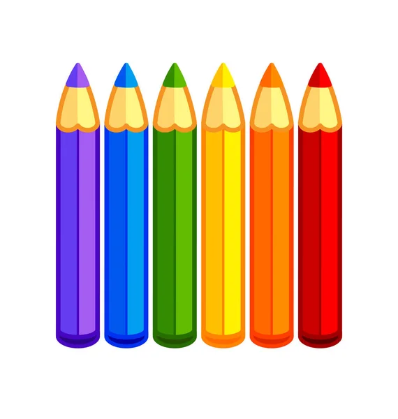 Diversión Niños Dibujos Animados Lápices Color — Vector de stock