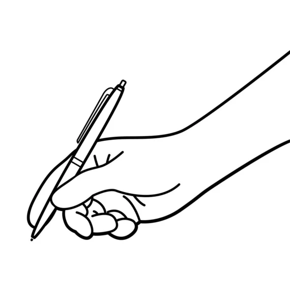 Hand Met Pen Schrijven Tekening Schets — Stockvector