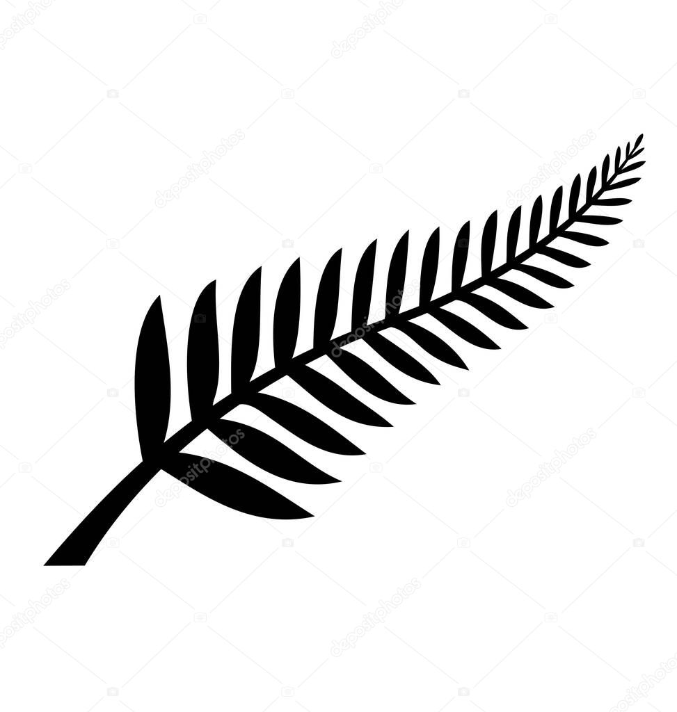 Classic nz silver fern icon emblem black