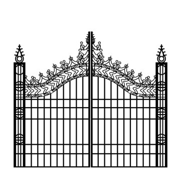 Süslü demir kapılar silueti