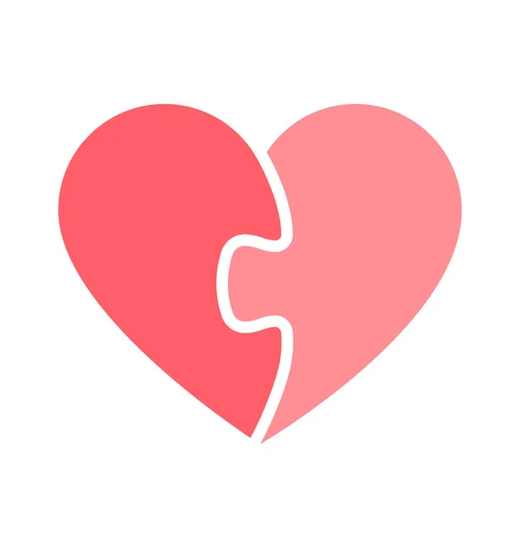 Pembe Parça Sevgililer Günü Kartı Kalp Bulmacası Bağlantısı — Stok Vektör