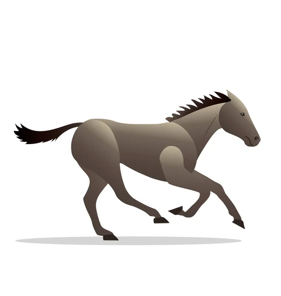 Galloping Gray Horse Side View — Stock Vector