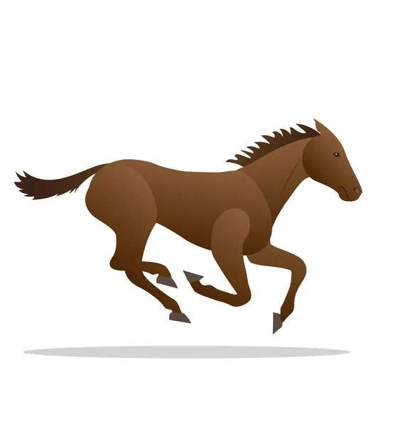 Galloping Brown Horse Side View — Stock Vector