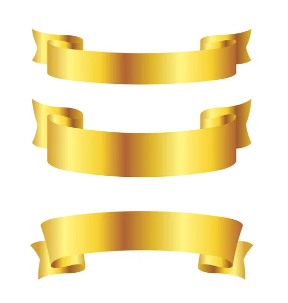 Zlaté Stuhy Prapor Tekoucí Svitek Prázdný — Stockový vektor