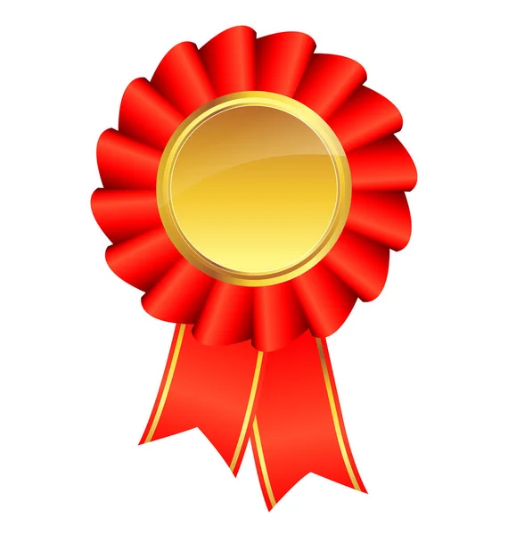 Red Ribbon Award Gold Medal Center — Stock Vector