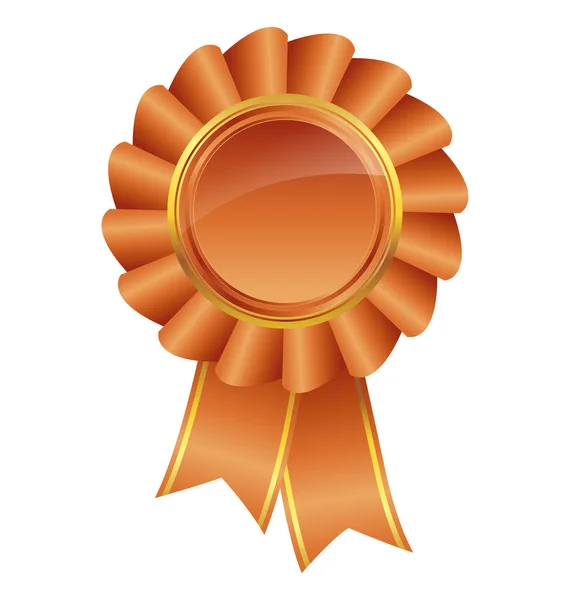 Beautiful Bronze Ribbon Award Gold Accents — Stock Vector