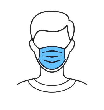 Yüz maskeli basit bir adam.