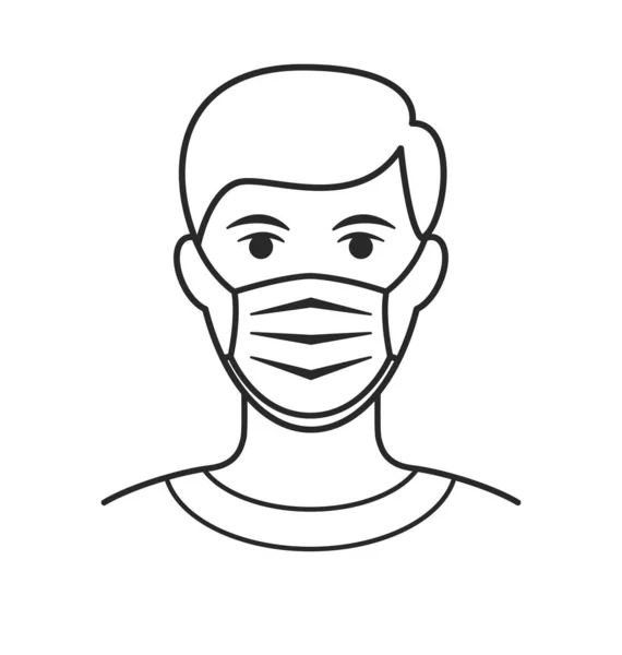 Yüz Maskeli Basit Bir Adam — Stok Vektör
