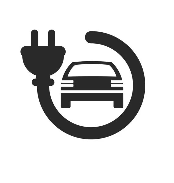 Logotipo Ponto Carga Carro Elétrico — Vetor de Stock